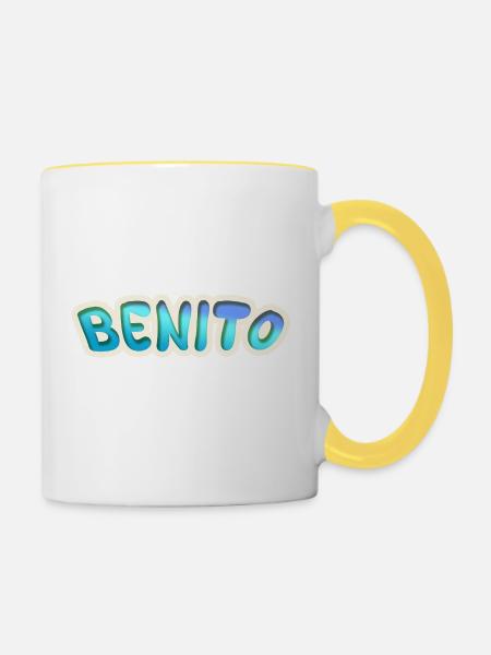 Benito als Job - Tasse zweifarbig - Weiß/Gelb