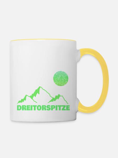 Klettern Dreitorspitze - Tasse zweifarbig - Weiß/Gelb