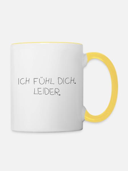 Ich fühl dich - Tasse zweifarbig - Weiß/Gelb