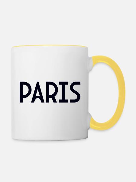 PARIS - Tasse zweifarbig - Weiß/Gelb