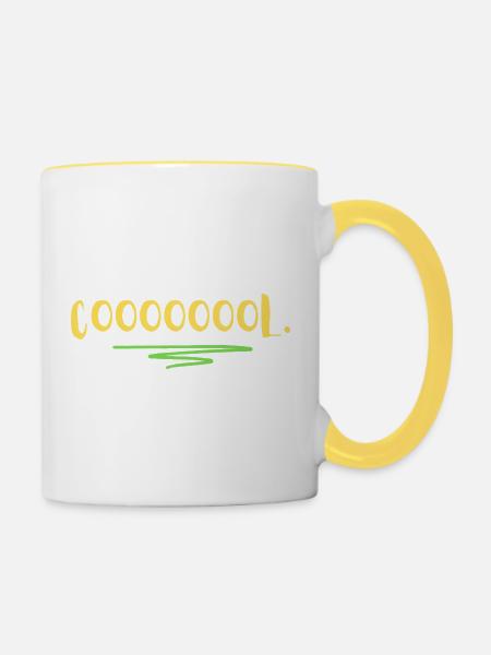 COOOOOOOL- - Tasse zweifarbig - Weiß/Gelb