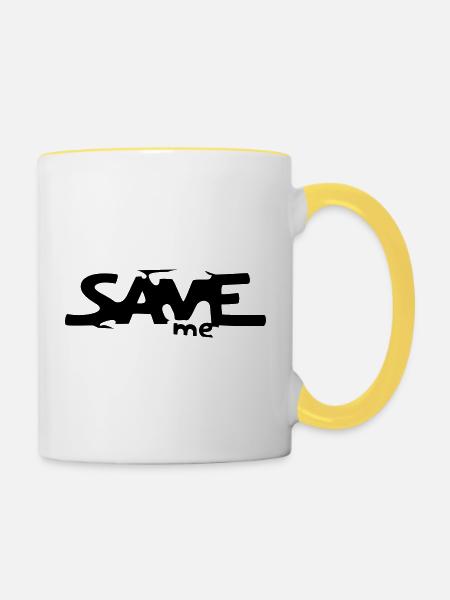 Save me - Tasse zweifarbig - Weiß/Gelb