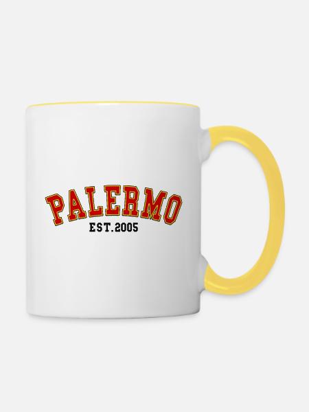 Palermo Est.2005 - Tasse zweifarbig - Weiß/Gelb