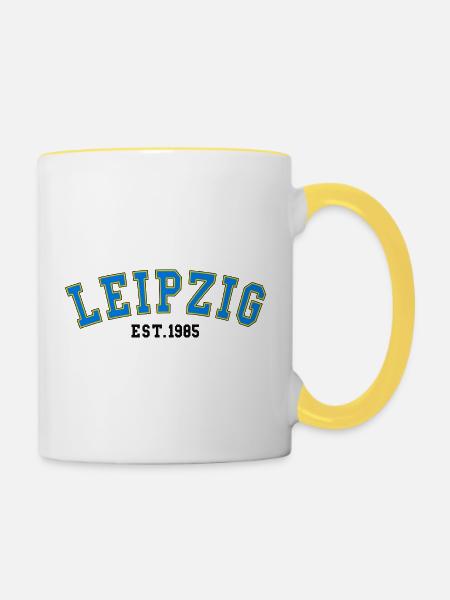 Leipzig Est. 1985 - Tasse zweifarbig - Weiß/Gelb