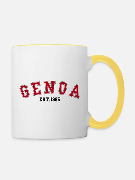 Genua Gegründet 1985 - Tasse zweifarbig - Weiß/Gelb