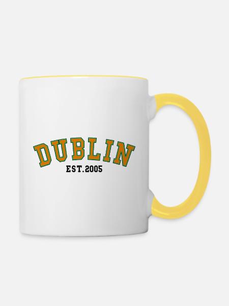 Dublin Est. 2005 - Tasse zweifarbig - Weiß/Gelb