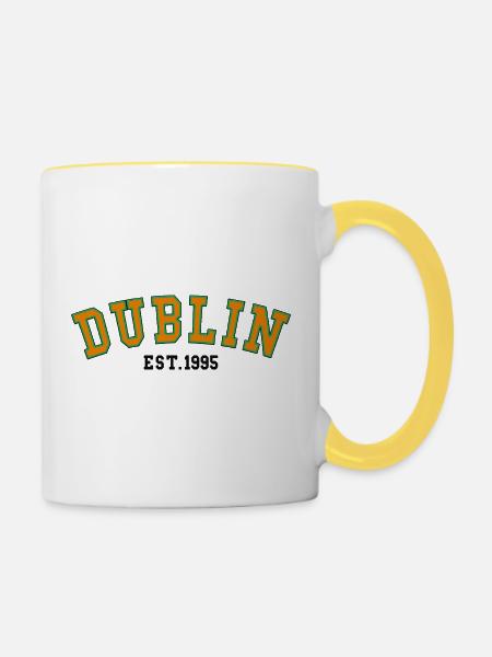 Dublin Gegründet 1995 - Tasse zweifarbig - Weiß/Gelb