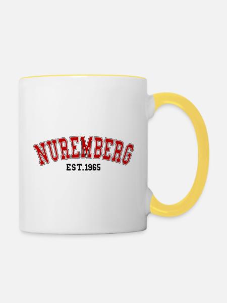 Nürnberg Est. 1965 - Tasse zweifarbig - Weiß/Gelb