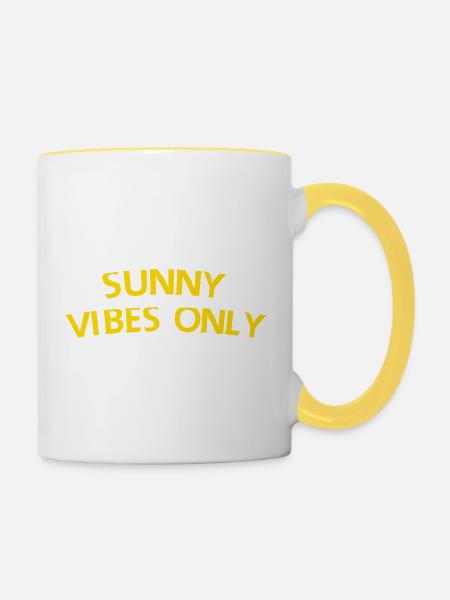 Nur sonnige Vibes - Tasse zweifarbig - Weiß/Gelb
