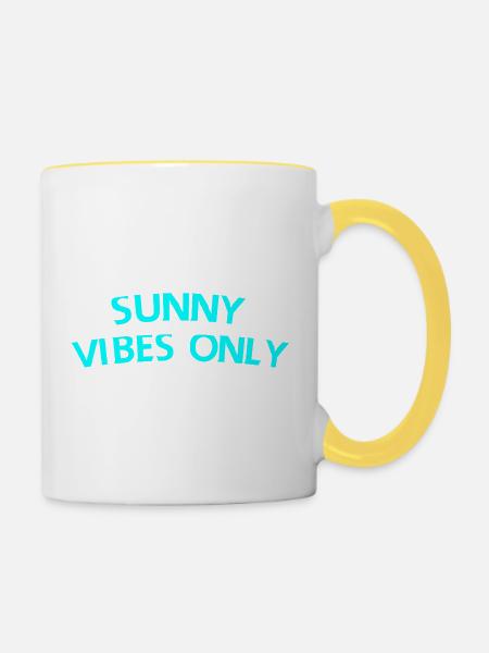 Nur sonnige Vibes - Tasse zweifarbig - Weiß/Gelb