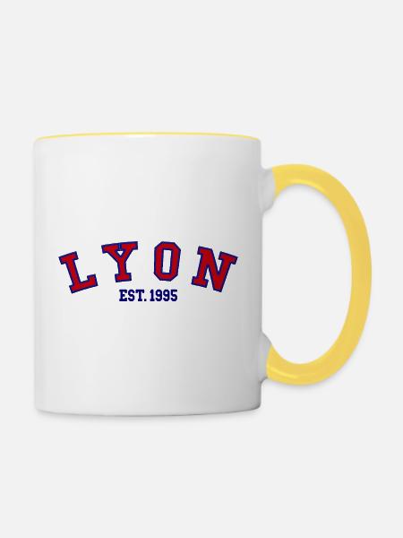 Lyon Est. 1995 - Tasse zweifarbig - Weiß/Gelb