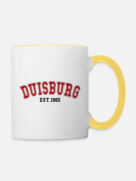 Duisburg Est. 1965 - Tasse zweifarbig - Weiß/Gelb