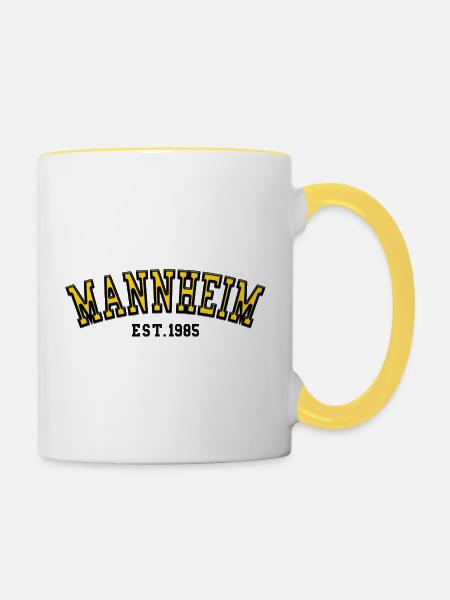 Mannheim Est. 1985 - Tasse zweifarbig - Weiß/Gelb