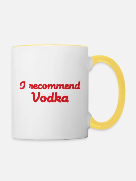 Ich empfehle Wodka - Tasse zweifarbig - Weiß/Gelb