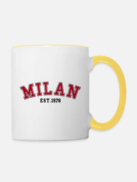 Mailand gegründet 1976 - Tasse zweifarbig - Weiß/Gelb