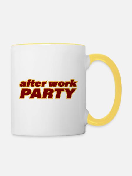 AFTER WORK PARTY - Tasse zweifarbig - Weiß/Gelb