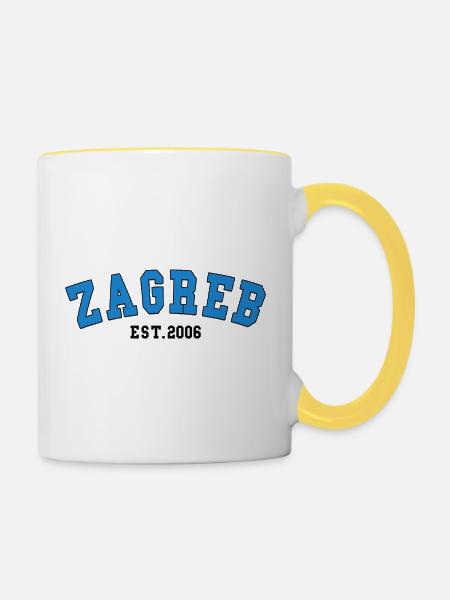 Zagreb gegründet 2006 - Tasse zweifarbig - Weiß/Gelb