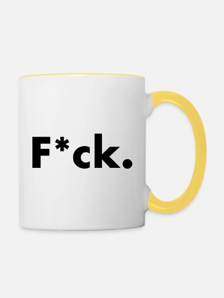 F*ck. - Tasse zweifarbig - Weiß/Gelb