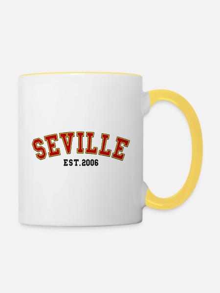 Sevilla gegründet 2006 - Tasse zweifarbig - Weiß/Gelb