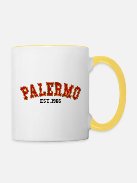 Palermo gegründet 1966 - Tasse zweifarbig - Weiß/Gelb