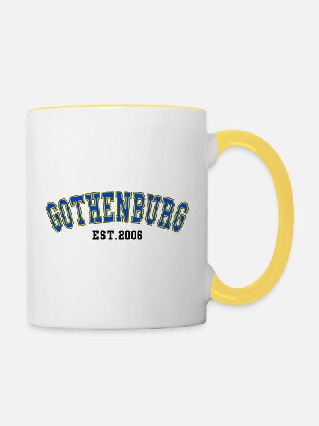 Göteborg gegründet 2006 - Tasse zweifarbig - Weiß/Gelb