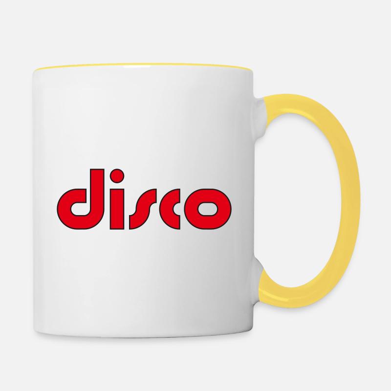 Disco Retro 80s - Contrasting Mug - white/yellow