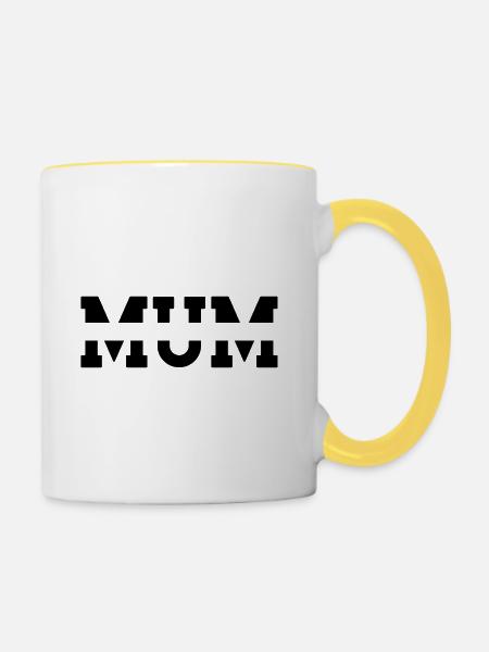Mama - Tasse zweifarbig - Weiß/Gelb