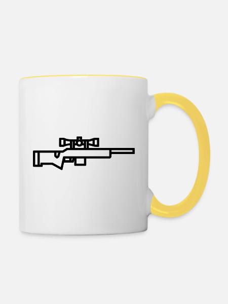 Scharfschütze - Tasse zweifarbig - Weiß/Gelb