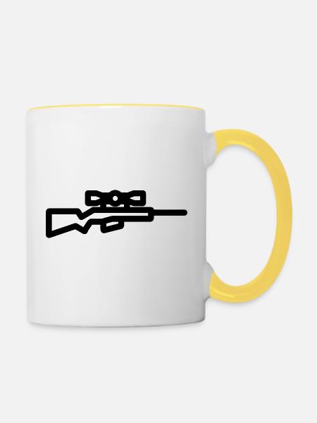 Scharfschütze - Tasse zweifarbig - Weiß/Gelb