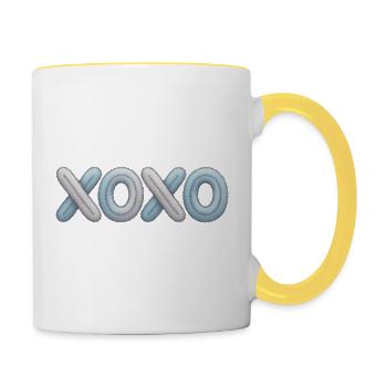 XOXO Patchwork Embroidery - Contrasting Mug - white/yellow - Right