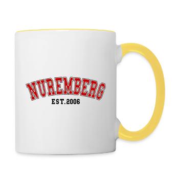 Nuremberg fondée en 2006 - Mug contrasté - blanc/jaune - Droite