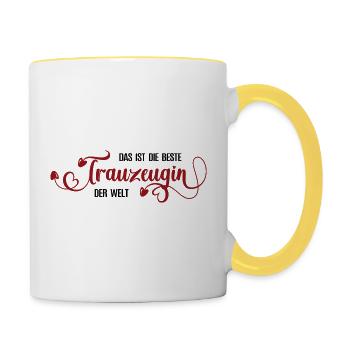 Maid of Honor Best Friend Sister Wedding - Contrasting Mug - white/yellow - Right
