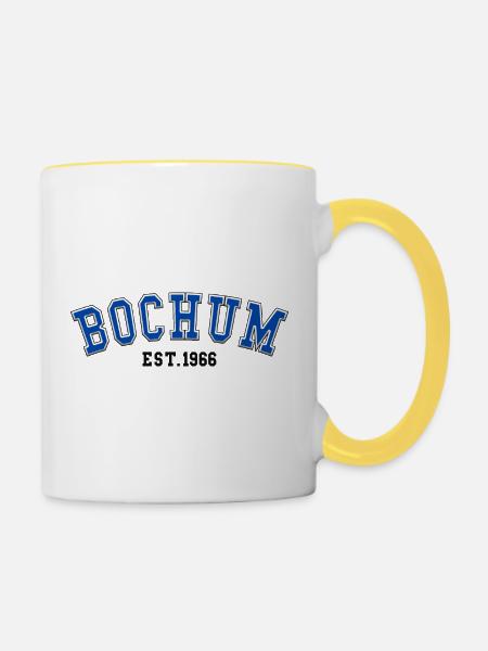 Bochum, gegründet 1966 - Tasse zweifarbig - Weiß/Gelb