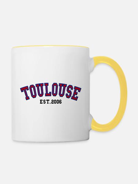 Toulouse Est. 2006 - Tasse zweifarbig - Weiß/Gelb