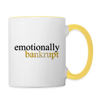 Chemise de luxe émotionnellement défaillante - Mug contrasté - blanc/jaune - Droite