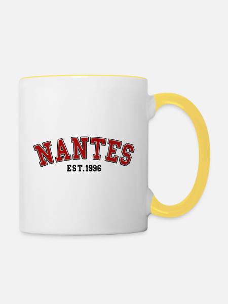 Nantes gegründet 1996 - Tasse zweifarbig - Weiß/Gelb