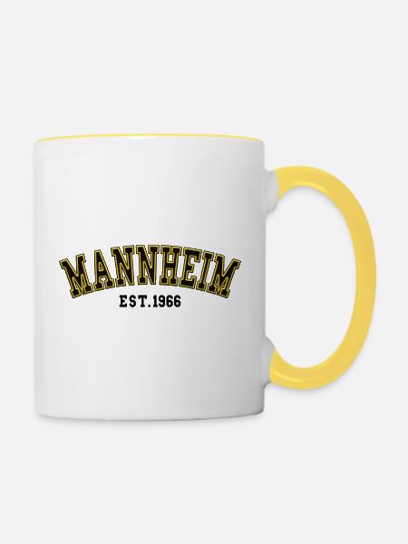 Mannheim gegründet 1966 - Tasse zweifarbig - Weiß/Gelb