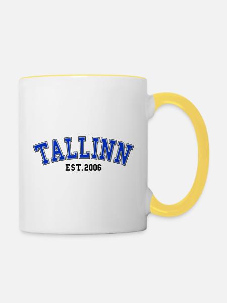 Tallinn gegründet 2006 - Tasse zweifarbig - Weiß/Gelb