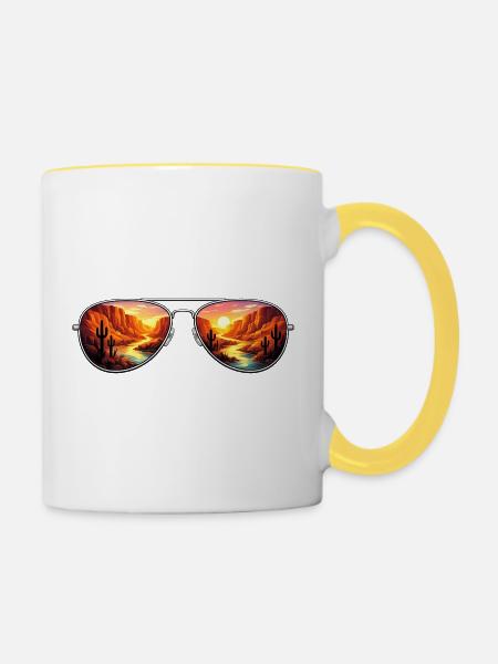 Desert Canyon Sunset Aviator - Tasse zweifarbig - Weiß/Gelb