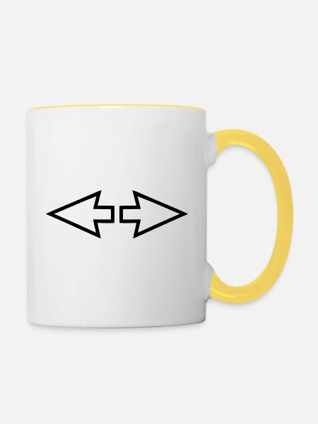 Pfeile - Tasse zweifarbig - Weiß/Gelb