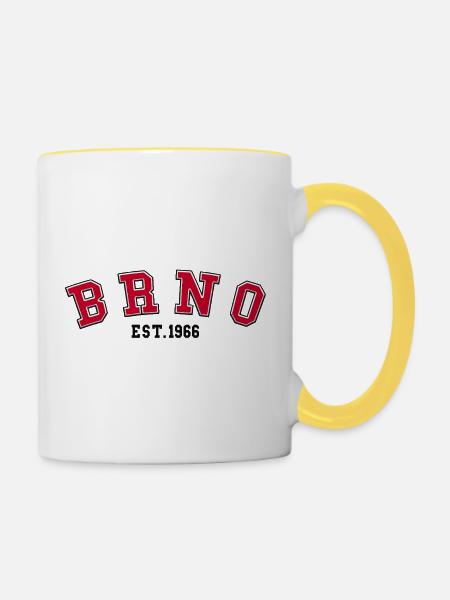 Brünn gegründet 1966 - Tasse zweifarbig - Weiß/Gelb