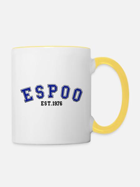 Espoo gegründet 1976 - Tasse zweifarbig - Weiß/Gelb