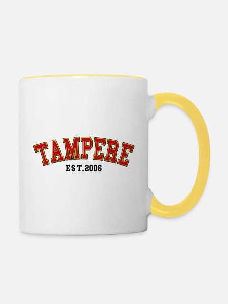Tampere gegründet 2006 - Tasse zweifarbig - Weiß/Gelb