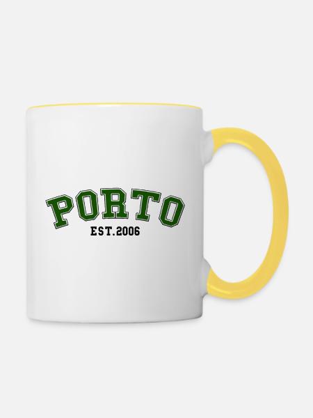 Porto gegründet 2006 - Tasse zweifarbig - Weiß/Gelb