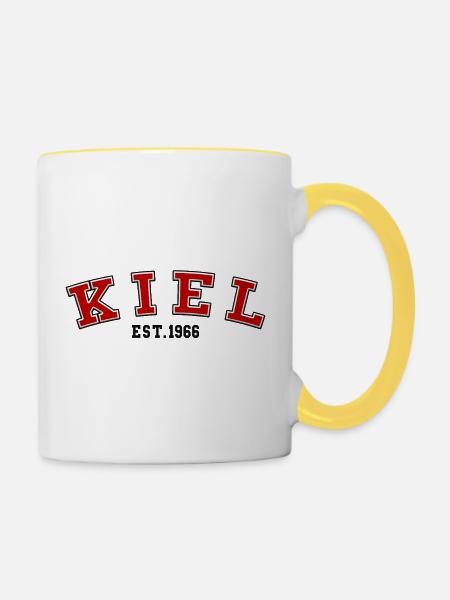 Kiel gegründet 1966 - Tasse zweifarbig - Weiß/Gelb