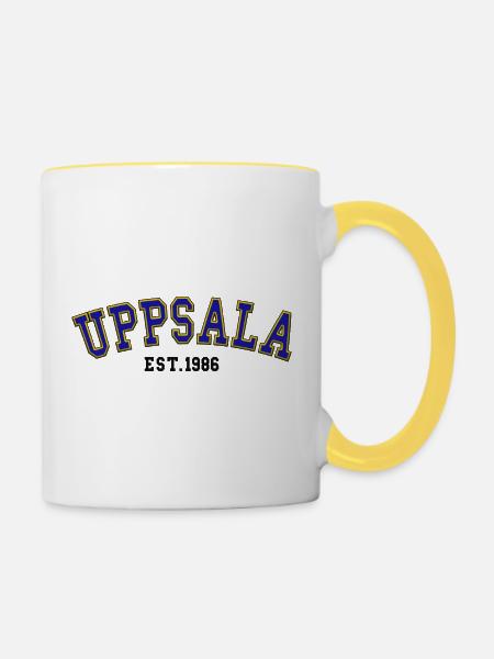 Uppsala gegründet 1986 - Tasse zweifarbig - Weiß/Gelb