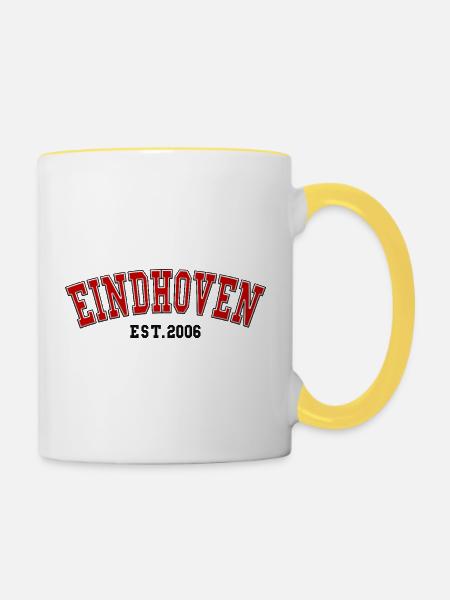 Eindhoven gegründet 2006 - Tasse zweifarbig - Weiß/Gelb