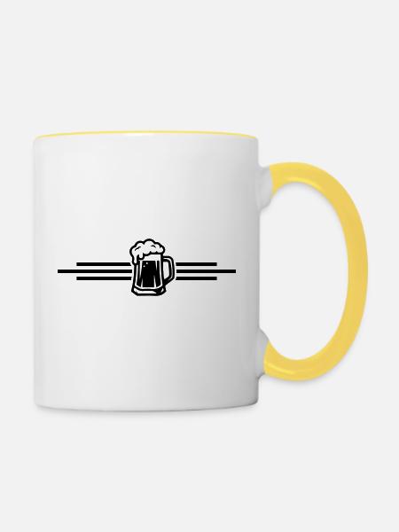 Bier Bierglas Symbol - Tasse zweifarbig - Weiß/Gelb
