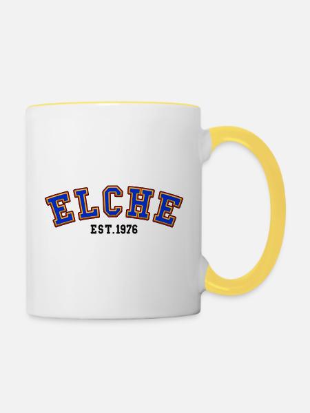 Elche gegründet 1976 - Tasse zweifarbig - Weiß/Gelb