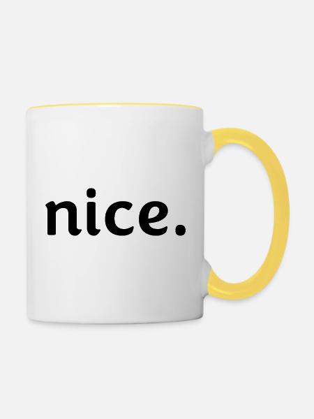 nice. - Tasse zweifarbig - Weiß/Gelb